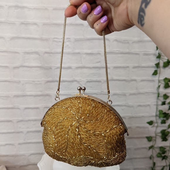 Vintage Gold Beaded Bag - Picture 3 of 10
